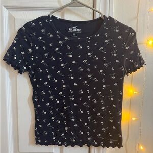 Hollister Navy Floral Tee